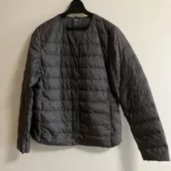 ユニクロ　ウルトラライトダウン ノーカラー グレー　L 保存袋付き