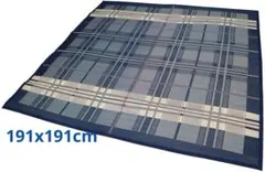 い草ラグ　【ビッグチェック・ブルー】191x191cm