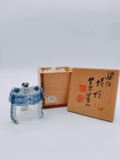 1222 京焼　平安景雲　而妙斎好 染付　蜻蛉蓋置　未使用 茶道具 蓋置 而妙斎好 蜻蛉 トンボ 景雲作 - メルカリ