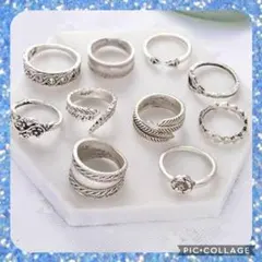 豪華9点リングセット♪新品★大特価オシャレヴィンテージ系♪送料無料韓国