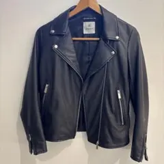 ナノユニバース 羊革ライダースジャケット 黒　36サイズ