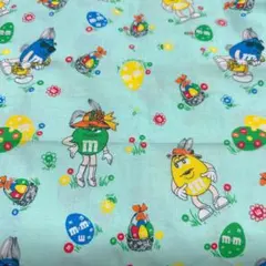 m&m's！エムアンドエムズ！USA生地★イースターの生地★薄グリーン
