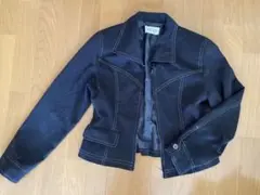 レディース　ジャケット　ブラック　黒　ノーカラー