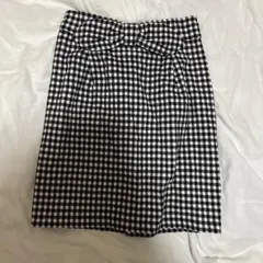 イング　ウエストリボン　タイトスカート　ギンガムチェック