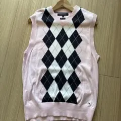 TOMMY HILFIGER アーガイルニットベスト M