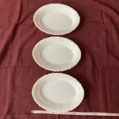 や*ん様 白い陶磁器の楕円皿 3枚セット　ヤマザキ春のパン祭り