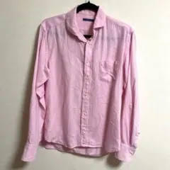 J.FERRY MEN ピンク リネン長袖シャツMサイズのサムネイル
