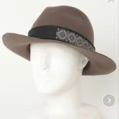 美品　 CA4LA　カシラ　帽子　ウール刺繍フェルトハット帽　中折れ帽