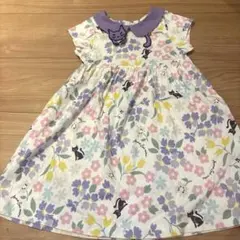 100Anna Sui mini アナスイミニ　ワンピース 半袖 花柄 猫のサムネイル