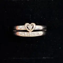 K18WG ハートダイヤモンドリング　クレージュ