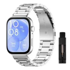 Huawei Watch Fit 3 交換バンド 金属ベルト シルバー