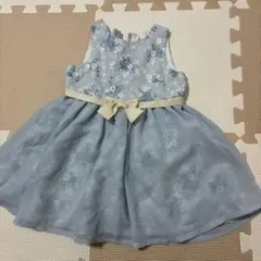 BUBBLEBOON 水色 花柄 ワンピース 80