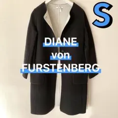 ダイアンフォンファステンバーグ ノーカラーコート ブラック S