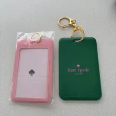 kate spade フォトキーホルダーピンク グリーン