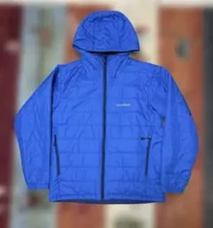 モンベル リバーシブル　アウトドア フード付きジャケット 青・紺