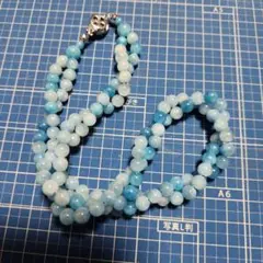 水色系 天然石 ネックレス アクアマリン系