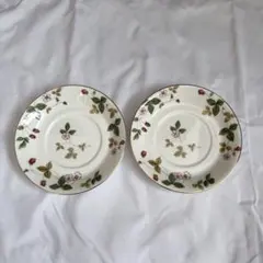 【美品】WEDGWOOD ソーサー 2枚セット ワイルドストロベリー