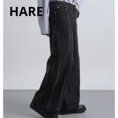 HARE カットオフデザインデニムパンツ ブラック