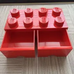 LEGOブロック型収納ケース 引き出し 赤