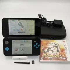 Newニンテンドー2DS LL ブラック×ターコイズ ポケモンサン付き 動作品