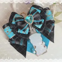 リボンチャーム バックチャーム キーホルダー 水色 推し活