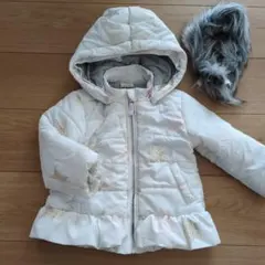 ホワイト 星柄 中綿ジャンパー