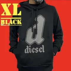 新品　ディーゼル　パーカー　BIGロゴ　XL　ブラック　A17095　スウェット