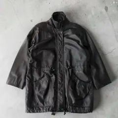 80s 90s ラムレザー ジャケット 黒 L ミドル丈