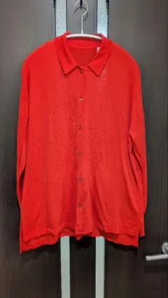 シンゾーン ポロカーディガン 赤