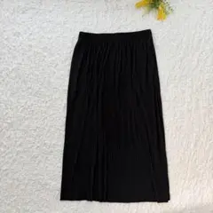 しまむら　エイチケーワークスロンドン プリーツスカート 黒 L ロング マキシ丈のサムネイル