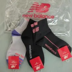 未使用新品ꕤ.new balanceキッズ＆大人靴下 23-25cm 3足セット