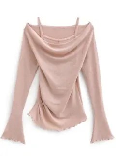 GRL レイヤード風オフショルニットトップス[ac2508]