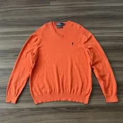 【美品】ポロ バイ ラルフローレン ピーマコットン ニット Vネックセーター L