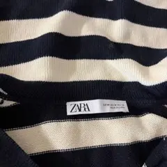 ZARA ボーダー柄 フード付きニット