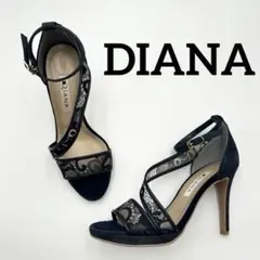 ✨美品✨DIANA ダイアナ　サンダル　ハイヒール　アンクルストラップ　レース