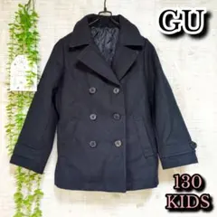 【GU】ジーユー　ジャケット　130　キッズ　ピーコート　ネイビー　カジュアルのサムネイル