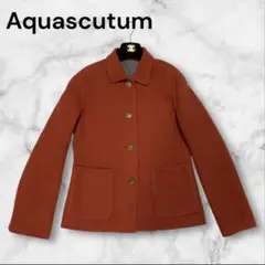 【希少美品】アクアスキュータム　リバーシブル　オレンジ　グレー　ウールジャケット