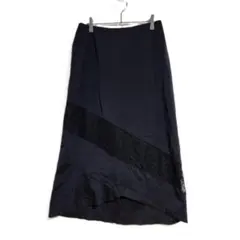 SENSO UNICO NERO ロングスカート L 黒 アシンメトリーのサムネイル
