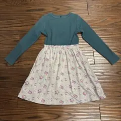 グリーンレーベルリラクシング　リブポンチフラワーワンピース　グリーン　145