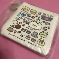 すみっコぐらし　フラットポーチ　ねこ　ベージュ