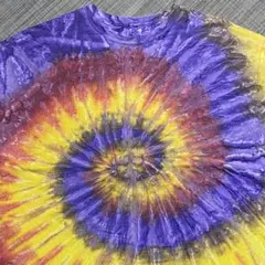 00s Y2K タイダイTシャツ us古着 アートピース ハンドメイド 無地 渦のサムネイル