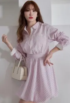 Stripe Shirt Bubble Dress