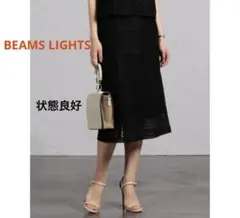 BEAMS LIGHTS 総レース タイトスカート・ブラック