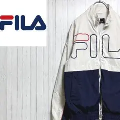 FILA　フィラ　 ジップアップジャケット　ビッグロゴ　ツートンカラー　M