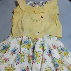 前結びキャミソール&花柄フレアードッキングワンピース(取り外しネックレス付き)