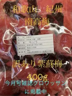 和歌山 紀州 訳あり紫蘇梅干し 無添加 農家直送 400g