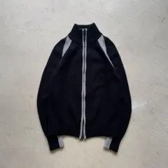 00s armani jeans black raglan zip knitのサムネイル