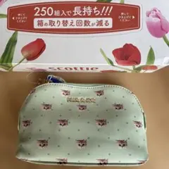 【新品・タグ付】PAUL & JOE 猫柄ポーチ（巾着袋付き）