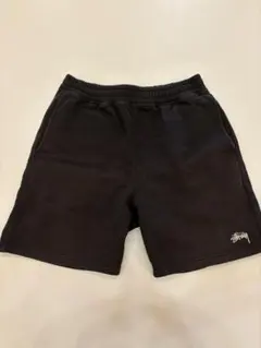 Stussy ブラックショートパンツ スウェットハーフパンツ