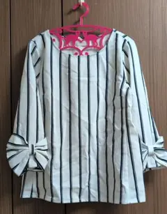 トッコクローゼット♡ストライプ柄♡リボン付きブラウス♡M-Lサイズ♡